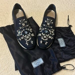 Prada Neoprene crystal sneakers